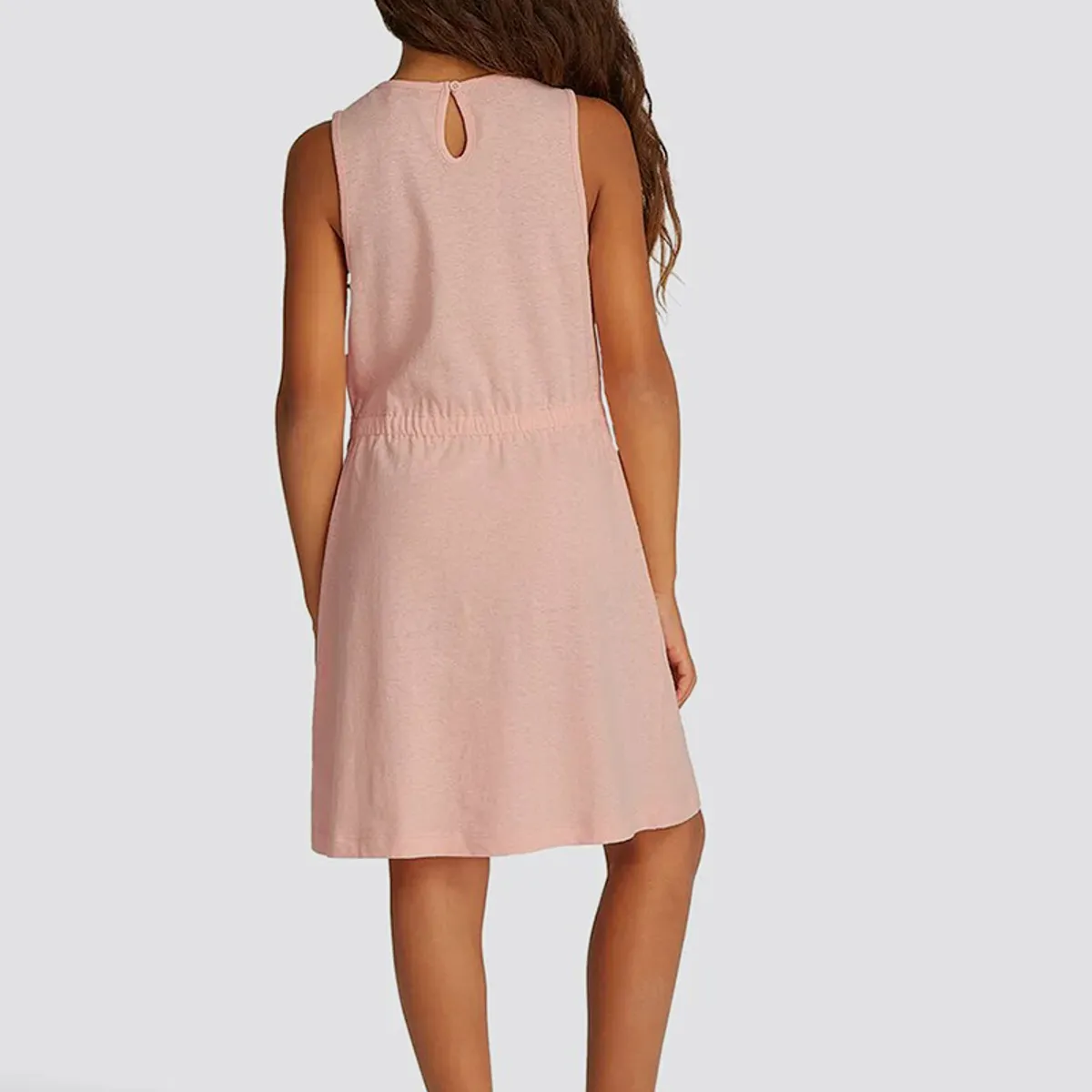 TOMMY HILFIGER - Vestido Sin Mangas En Mezcla De Lino Rosado Tommy Hilfiger