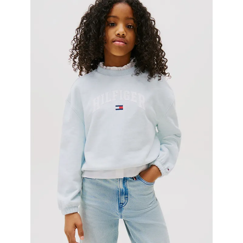 TOMMY HILFIGER - Polerón Universitario De Corte Amplio Celeste Tommy Hilfiger