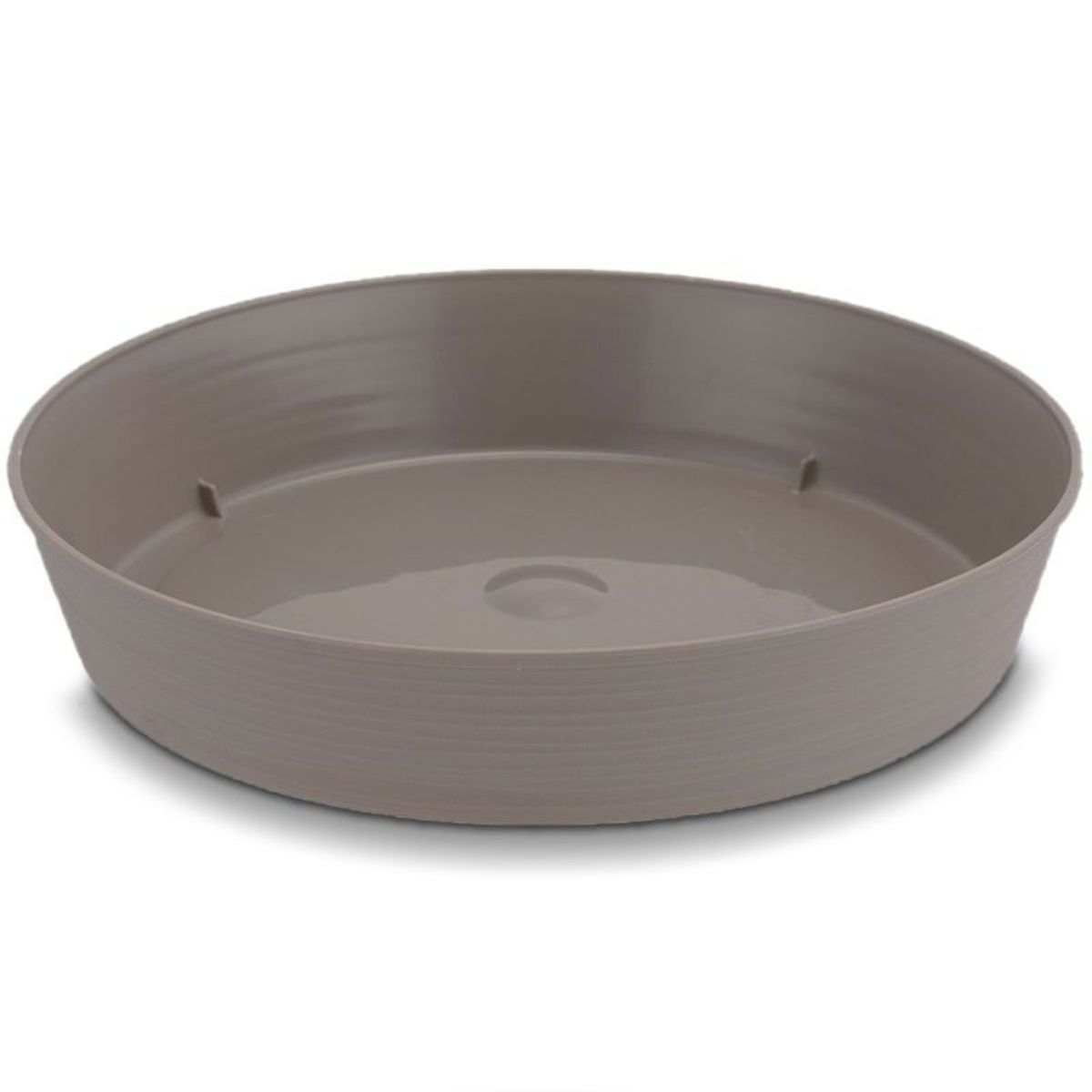 REYPLAST - PACK X4 PLATO MACETA ESTILO PIEDRA 25×23 CM TAUPE  GRIS  REYPLAST