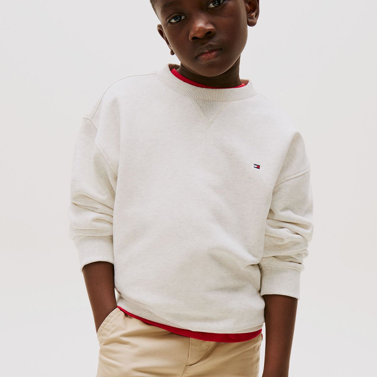 TOMMY HILFIGER - Polerón Timeless Con Logo Blanco Tommy Hilfiger