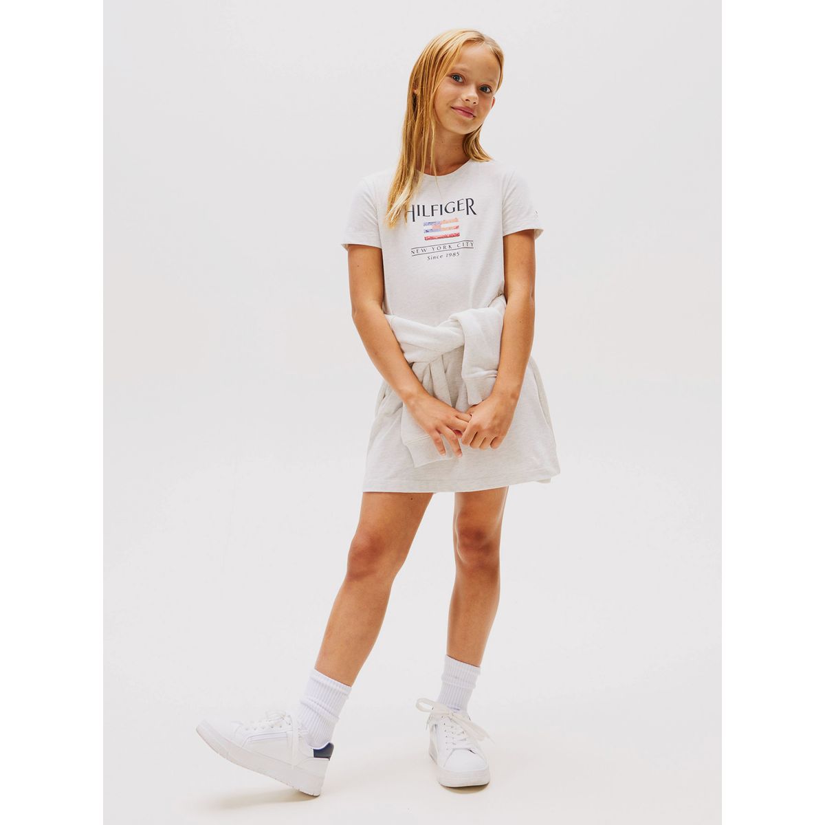 TOMMY HILFIGER - Vestido Con Logo De Lentejuelas Blanco Tommy Hilfiger