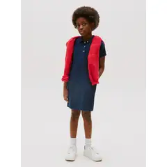 TOMMY HILFIGER - Vestido Tipo Polo Con Cuello A Contraste Azul