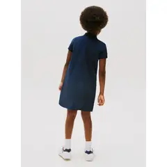 TOMMY HILFIGER - Vestido Tipo Polo Con Cuello A Contraste Azul