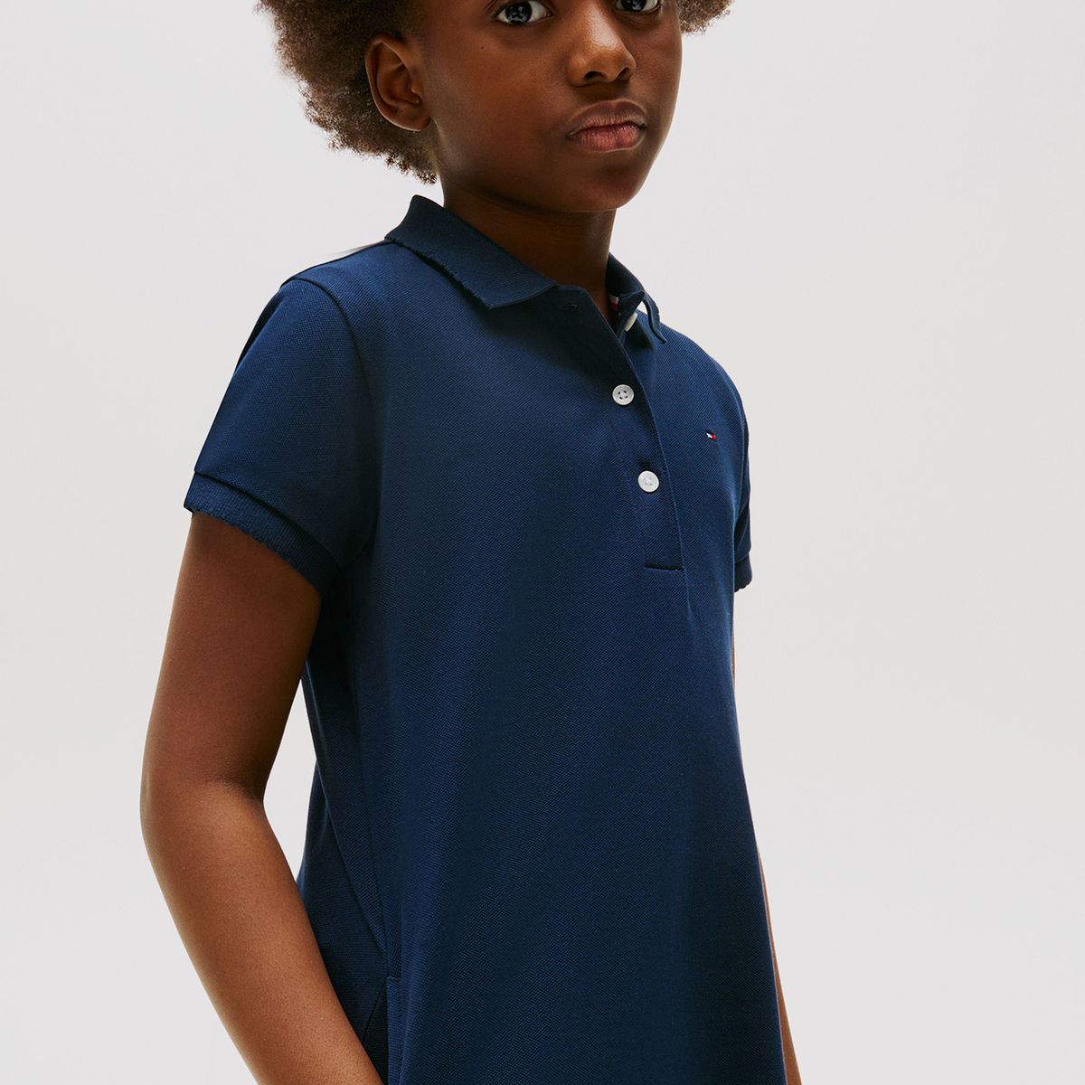 TOMMY HILFIGER - Vestido Tipo Polo Con Cuello A Contraste Azul Tommy Hilfiger