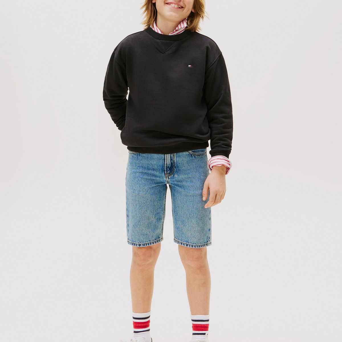 TOMMY HILFIGER - Polerón Timeless Con Logo Negro Tommy Hilfiger