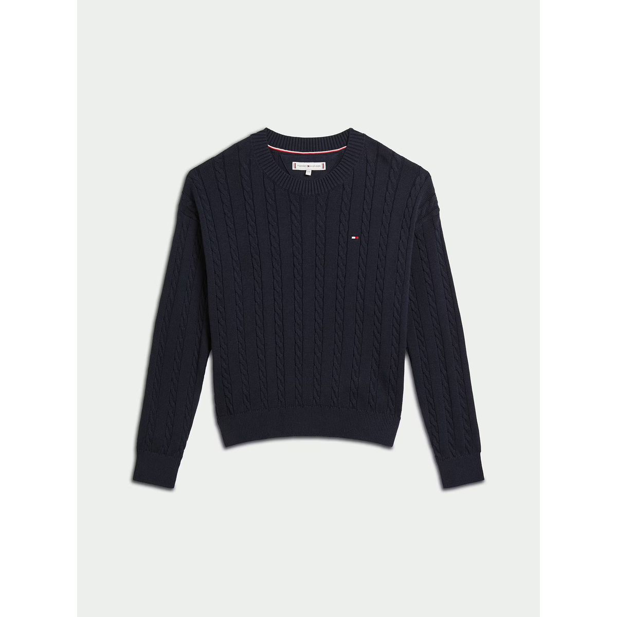 TOMMY HILFIGER - Sweater De Punto Trenzado Con Corte Amplio Azul Tommy Hilfiger