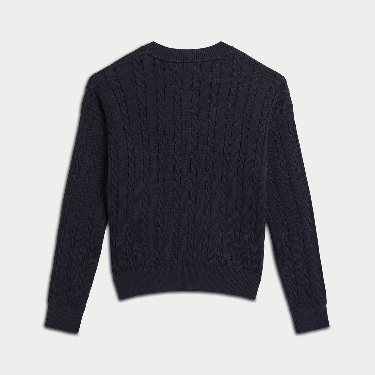 TOMMY HILFIGER - Sweater De Punto Trenzado Con Corte Amplio Azul Tommy Hilfiger