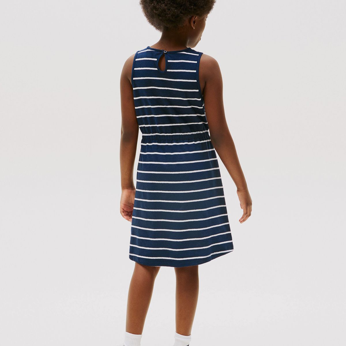 TOMMY HILFIGER - Vestido Sin Mangas En Mezcla De Lino Azul Tommy Hilfiger