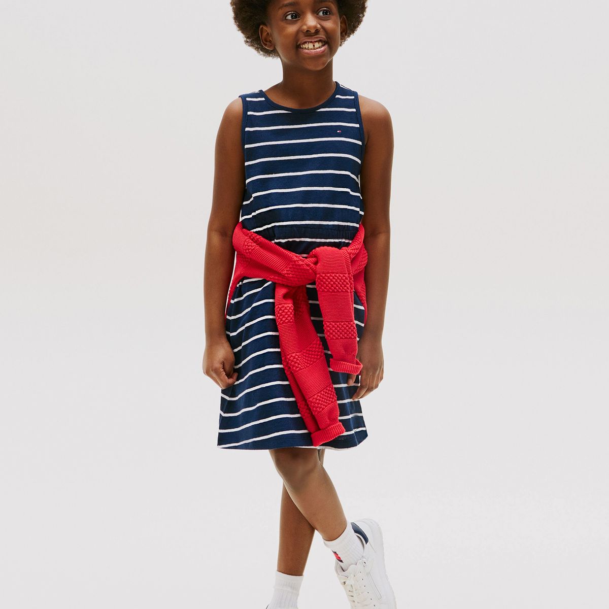 TOMMY HILFIGER - Vestido Sin Mangas En Mezcla De Lino Azul Tommy Hilfiger