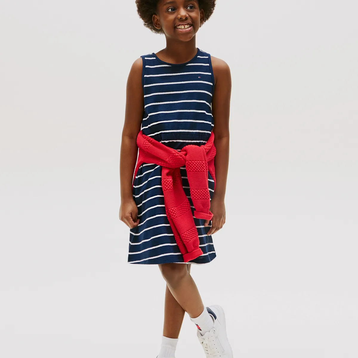 TOMMY HILFIGER - Vestido Sin Mangas En Mezcla De Lino Azul Tommy Hilfiger