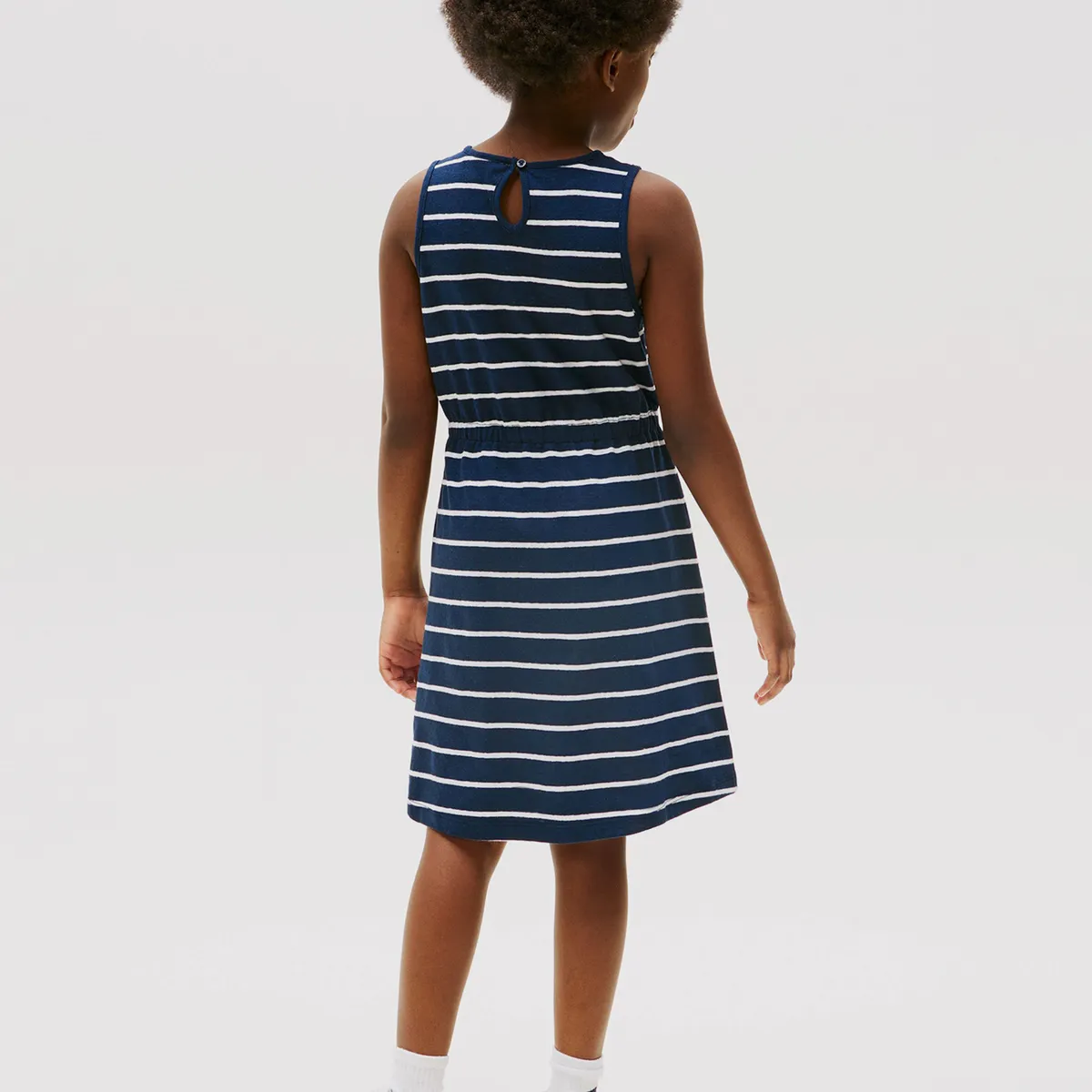 TOMMY HILFIGER - Vestido Sin Mangas En Mezcla De Lino Azul Tommy Hilfiger