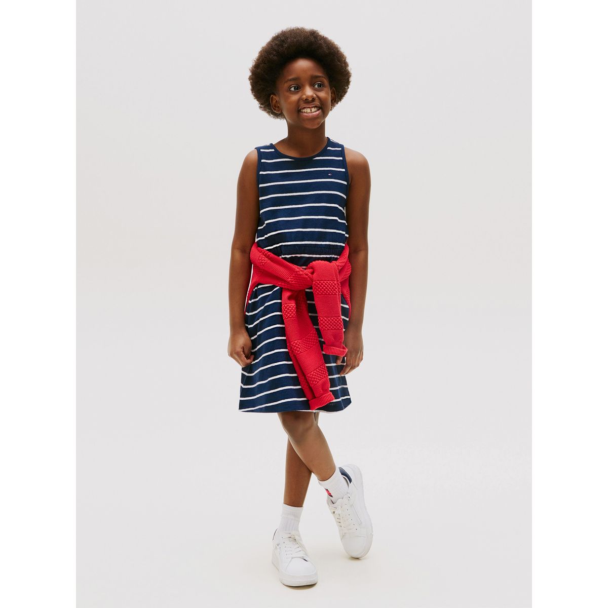 TOMMY HILFIGER - Vestido Sin Mangas En Mezcla De Lino Azul Tommy Hilfiger