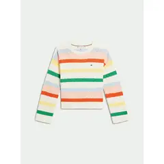 TOMMY HILFIGER - Sweater De Rayas De Colores Calados Multicolor