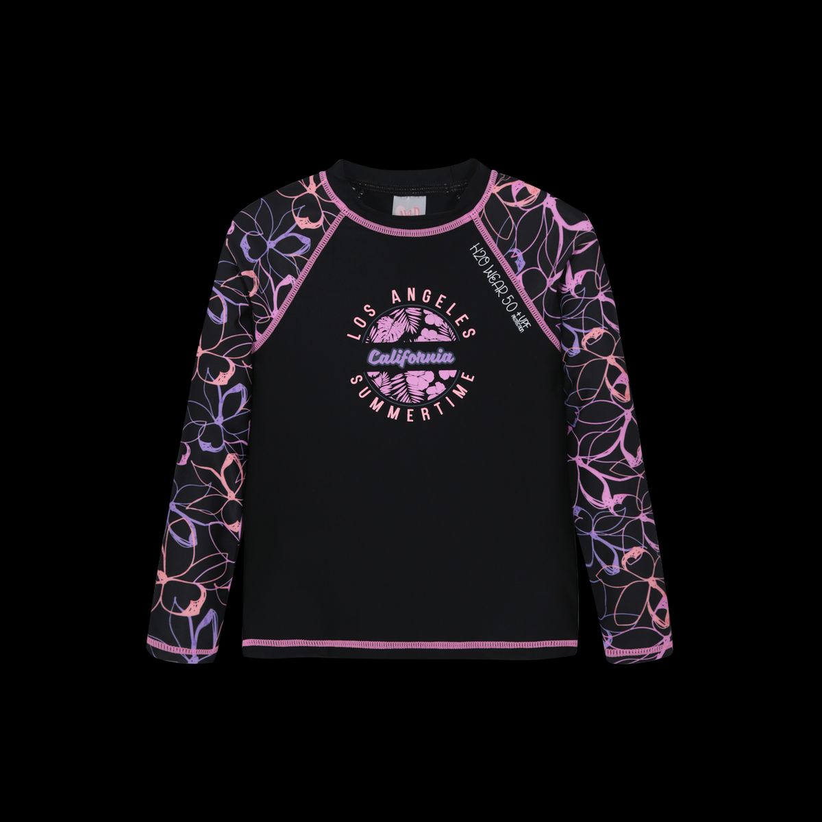 H2O WEAR - Traje de Baño Niña Polera UV50 MLarga H2O Wear Negro