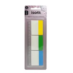 ISOFIT - PACK X 4 REGLAS CON NOTAS ADHESIVAS 3 COLORES