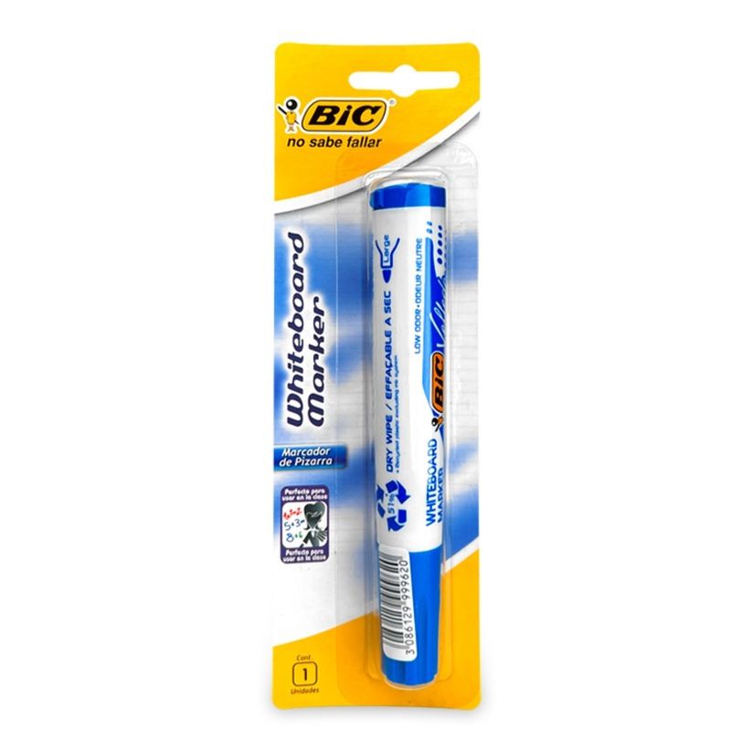 GENERICO - PACK X 4 MARCADOR DE PIZARRA  AZUL- BIC