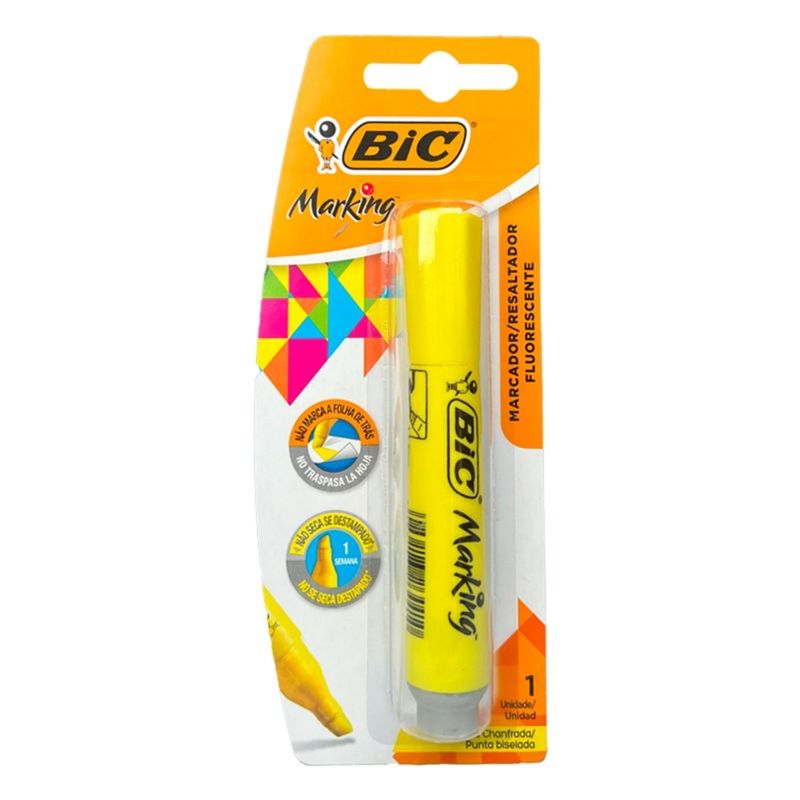 GENERICO - PACK X 4 DESTACADOR BRITE LINER  AMARILLO  BIC