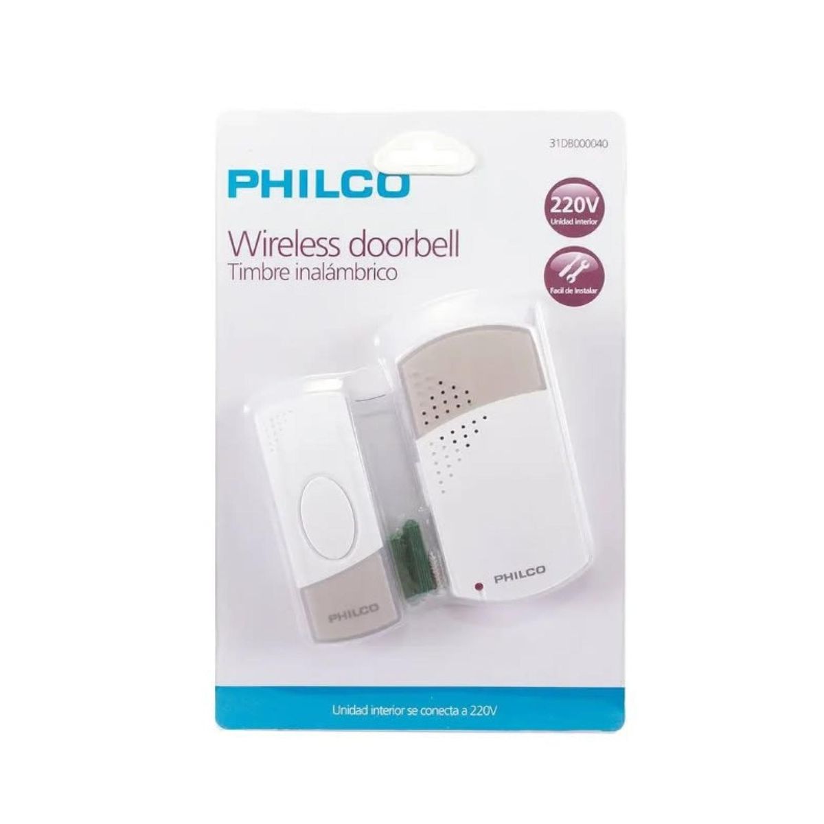 PHILCO - Timbre Inalambrico 32 Tonos Diferentes 220V Blanco Philco