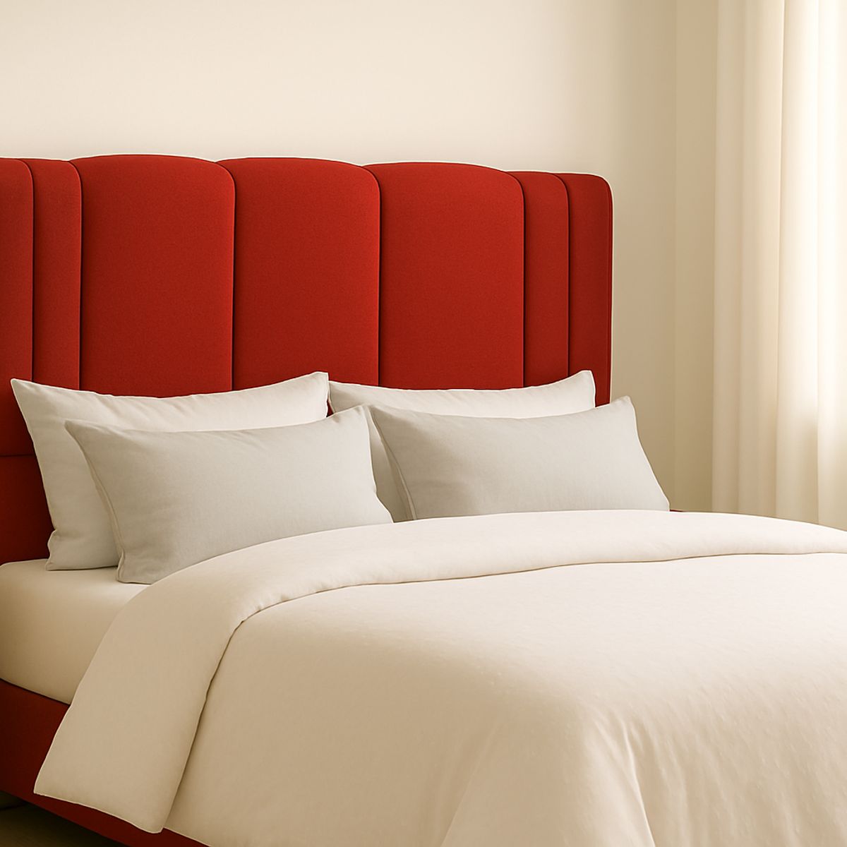 GENERICO - Respaldo De Cama 1.5 Plazas Milano Rojo