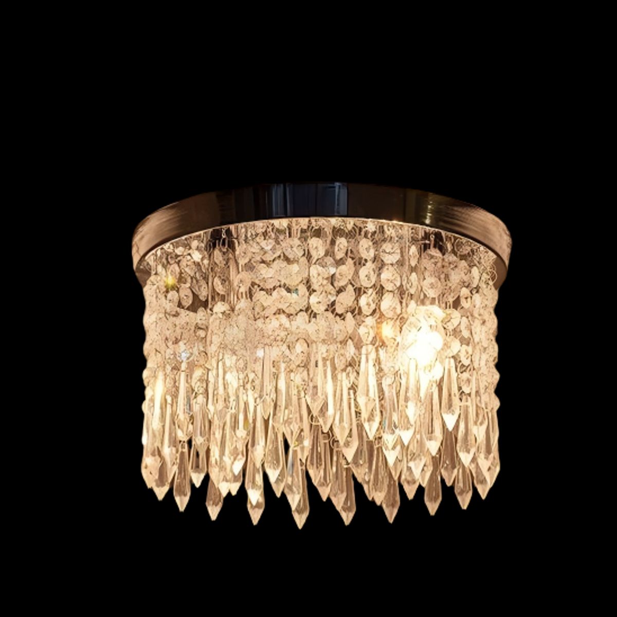 UMEXUS - Lámpara de Techo Cristal Split 5 Luces Plateada 30cm
