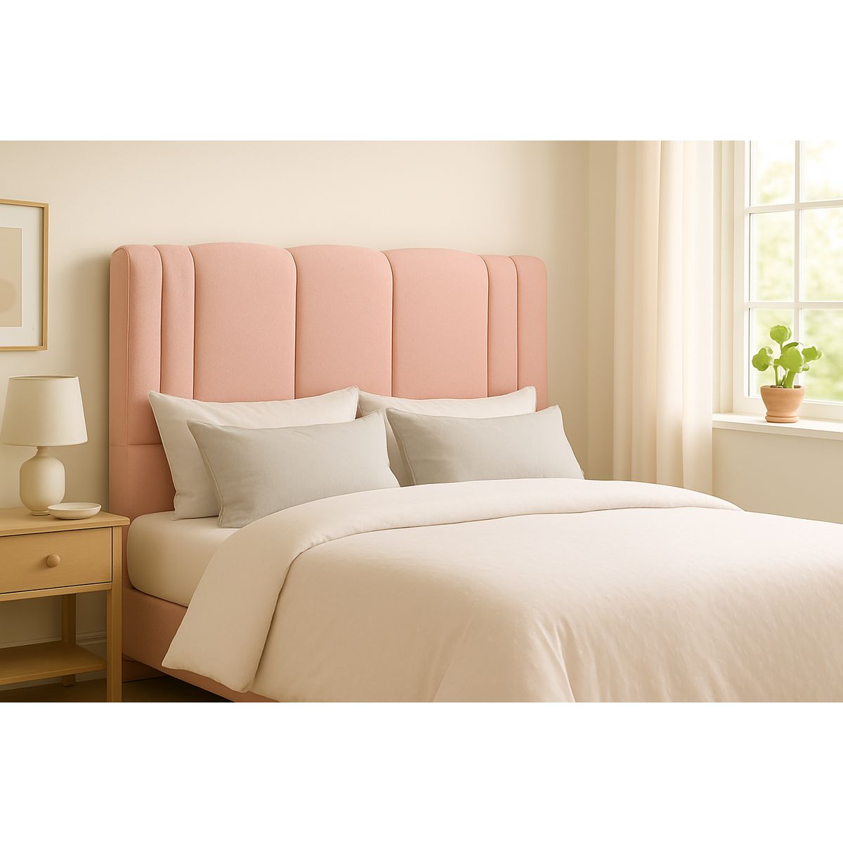 GENERICO - Respaldo De Cama 1.5 Plazas Milano Rosado