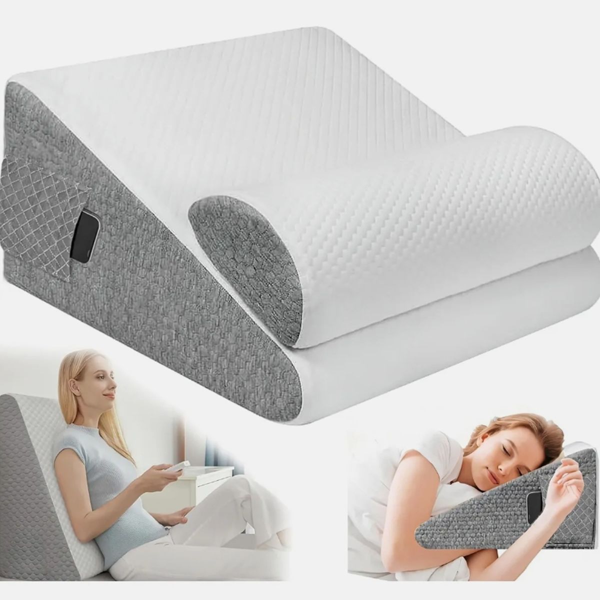 ATURE - Almohada Cojín Antireflujo Tipo Cuña Respaldo Espuma Lumbar