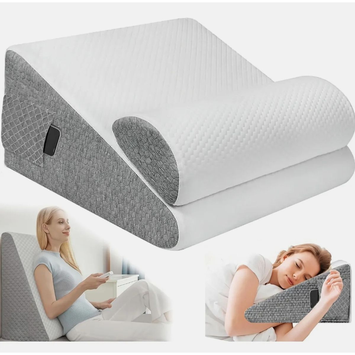 ATURE - Almohada Cojín Antireflujo Tipo Cuña Respaldo Espuma Lumbar