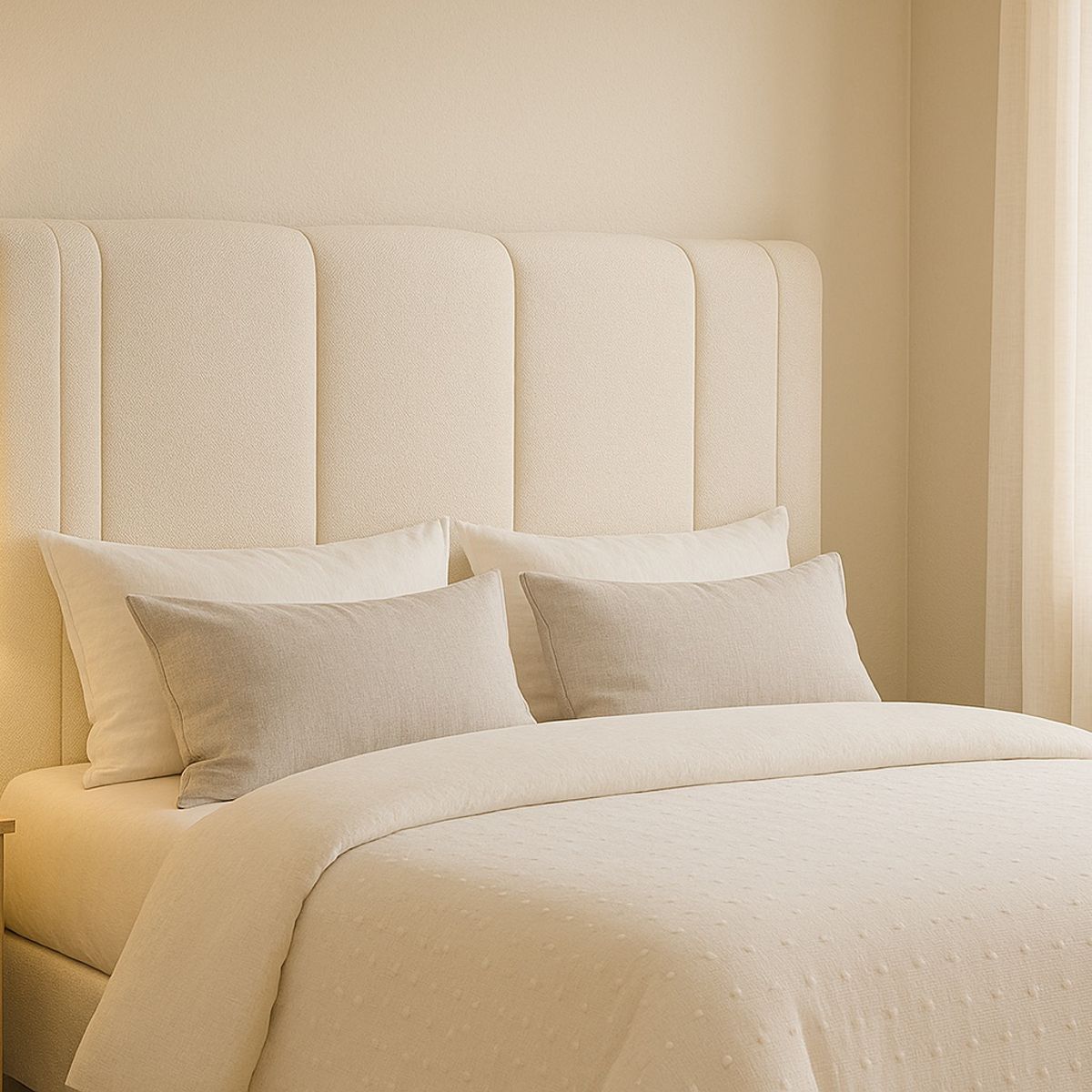 GENERICO - Respaldo De Cama 1.5 Plazas Milano Crudo