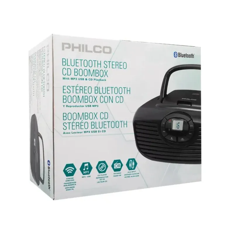 PHILCO - Radio CD FM Bluetooth LCD USB Negro PBB2005BT Philco