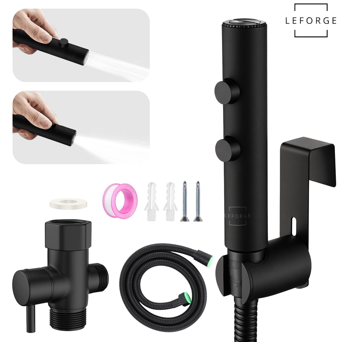 LEFORGE BAIN - Ducha Bidet Arabe Llave Wc Baño Inodoro 2 Modos Acero Inox