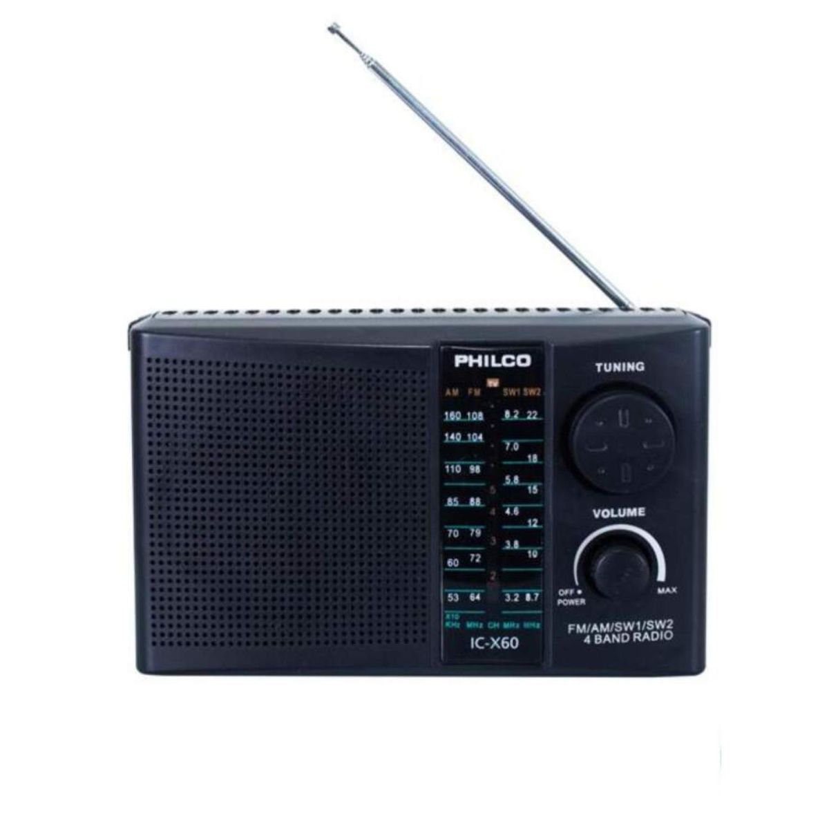 PHILCO - Radio Portatil AM FM SW1 4 Bandas Negro CX60 Philco