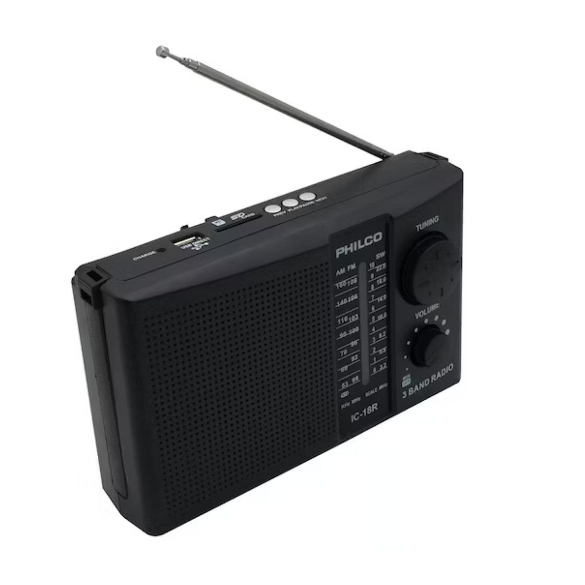 PHILCO - Radio Portatil AM FM SW1 4 Bandas Negro CX60 Philco
