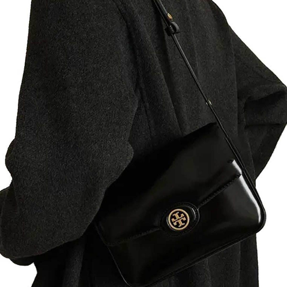 TORY BURCH - Tory Burch Boutique ROBINSON Cuero Patentado Bolso Conv Hombro 143122