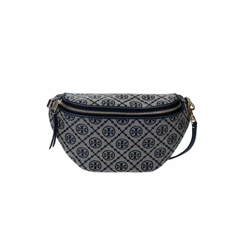 TORY BURCH - TORY BURCH T MONOGRAM Tela Detalles Cuero Bolso Cintura 162094