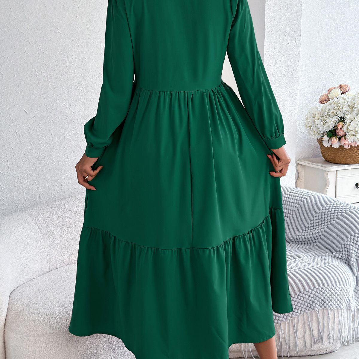 TIOZONEY - Vestido holgado informal-Verde