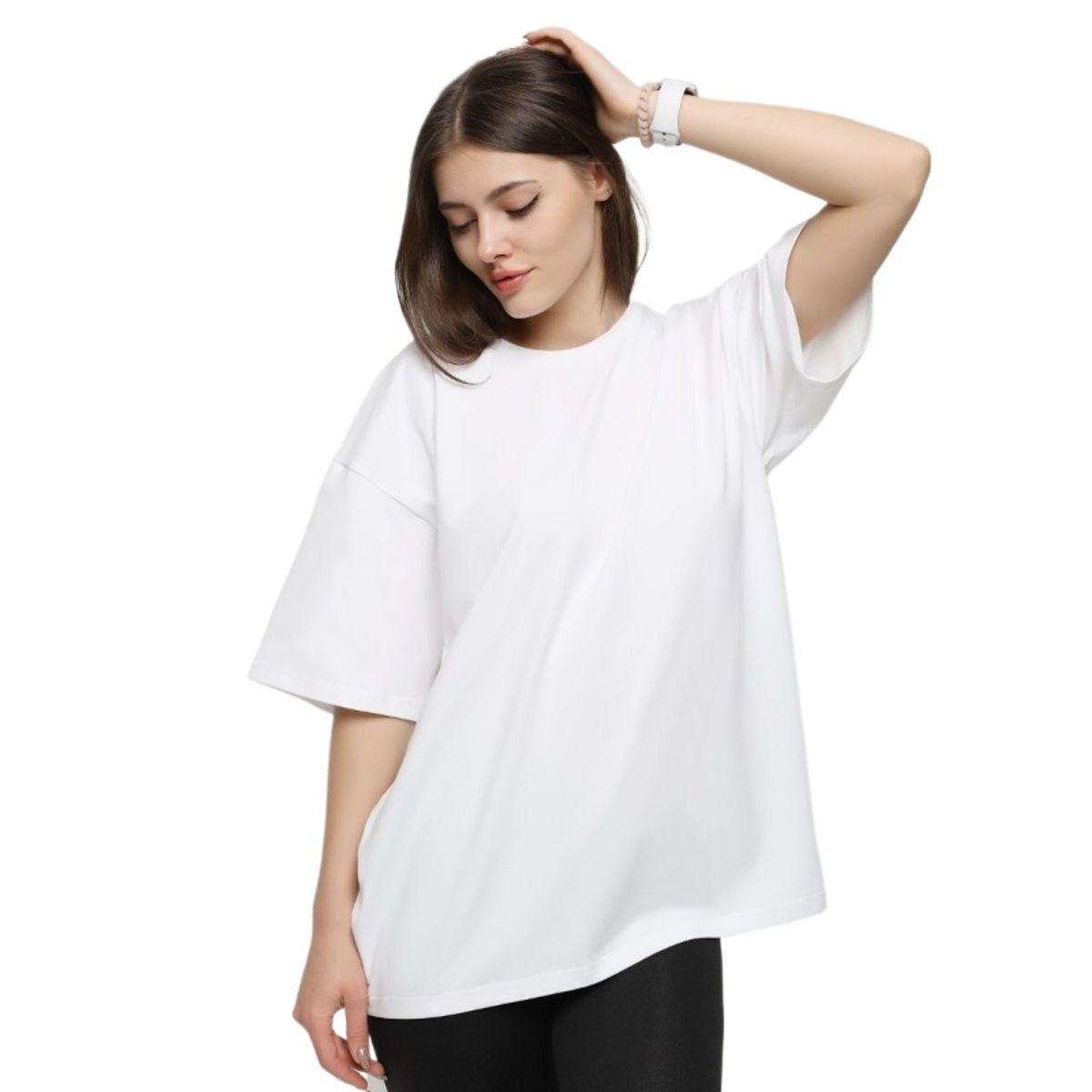 TIOZONEY - Camisetas lisas para mujer-Blanco