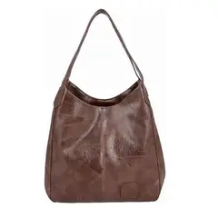 SUPERCENTER - Bolsa Hombro Cuero Suave Gran Capacidad Damas Bolsa Marrón