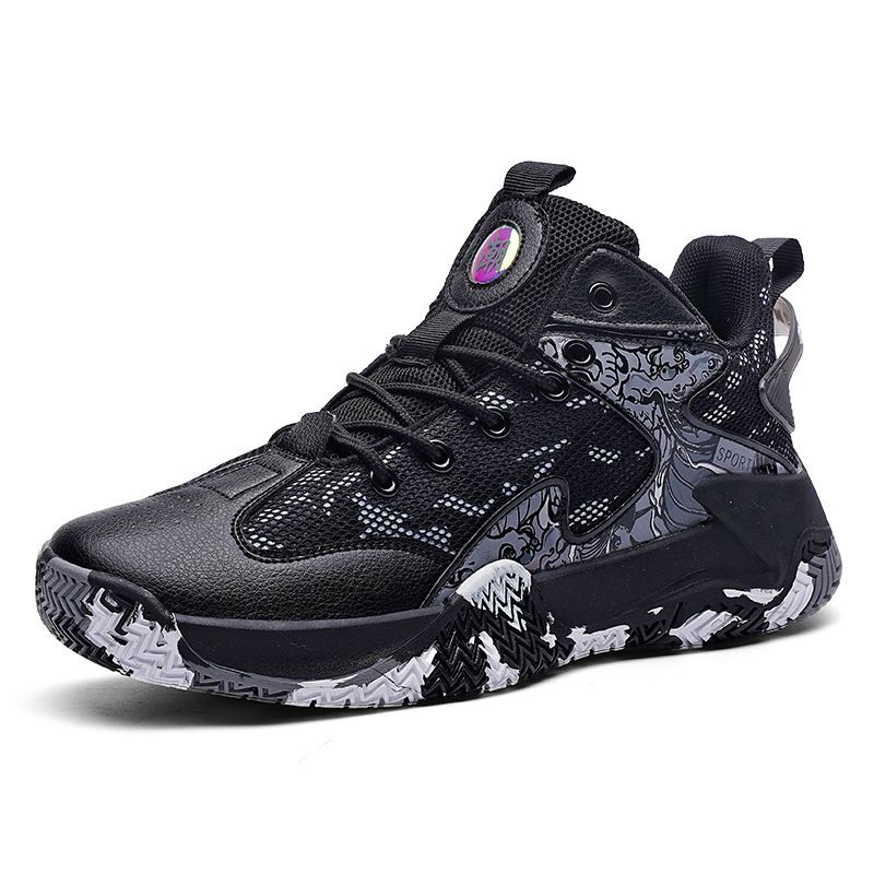 DANWEILE - Zapatillas baloncesto transpirables de caña baja para hombre Negro