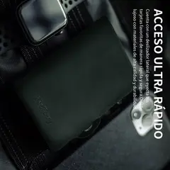 SUPERCENTER - Billetera Compacta Anti Clonación Robo Tarjetero Cuero Negro