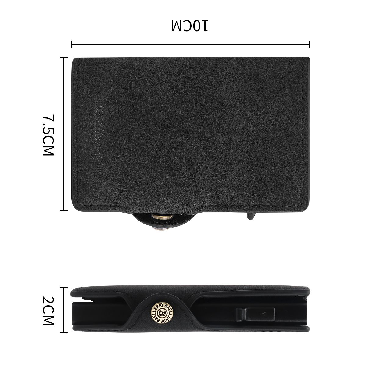 SUPERCENTER - Billetera Compacta Anti Clonación Robo Tarjetero Cuero Negro