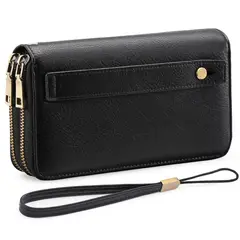 LUKOVEE - Cartera De Mujer Rfid Bloqueo Billetero Doble Gran Capacidad