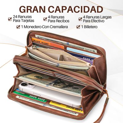 Imagen 2 del producto Cartera De Mujer Rfid Bloqueo Billetero Doble Gran Capacidad