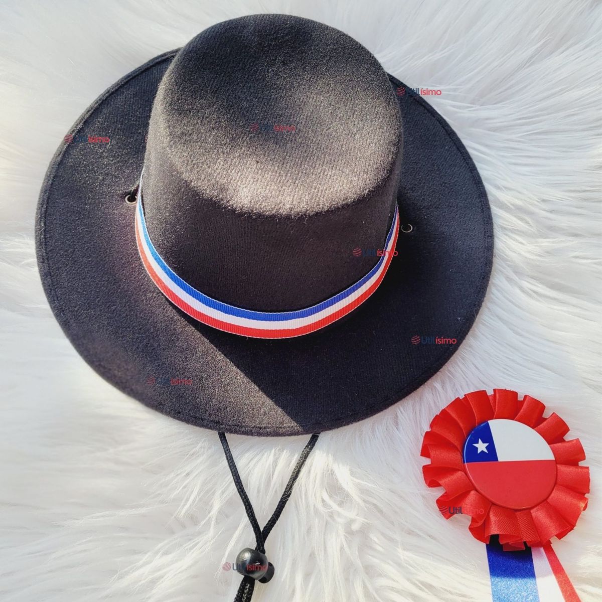 UTILISIMO - Sombrero Huaso Ajustable Elegante Fiestas Patrias