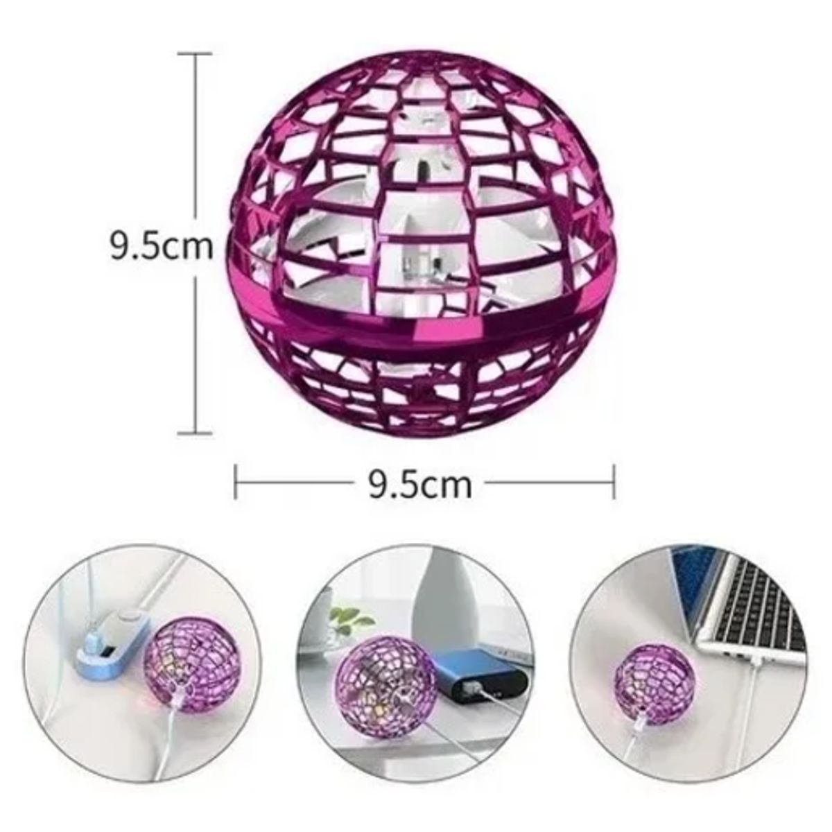 GENERICO - Pelota Voladora Rgb Recargable A Control Remoto Onoff