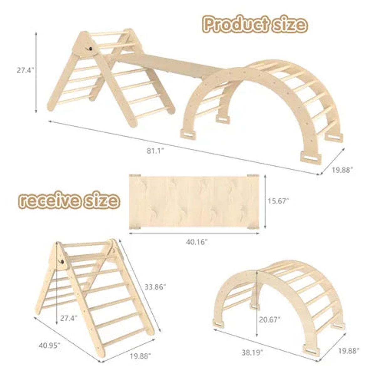 JUGUETERIA ESTELAR - Triangulo Pikler con Arco y Rampa Natural