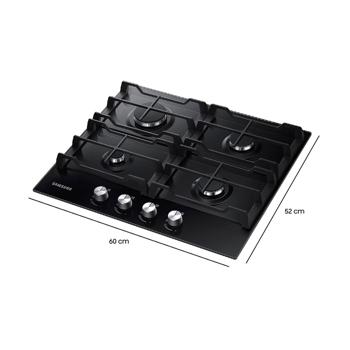 SAMSUNG - Encimera a Gas 4 Quemadores Negra