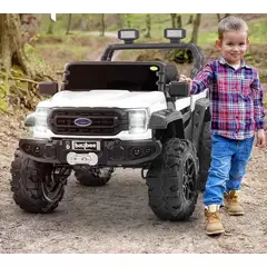 ABMTOYS - Camioneta a Batería XL Monster Truck 5 Motores Blanca
