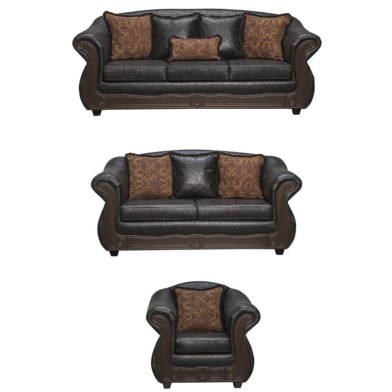 BLACK FACTORY - Juego de Living 3 2 1 Estambul Negro…