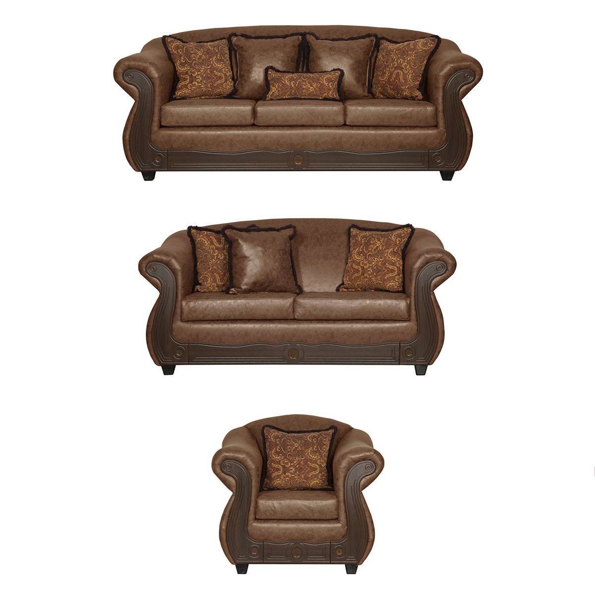 BLACK FACTORY - Juego de Living 3 2 1 Estambul Chocolate