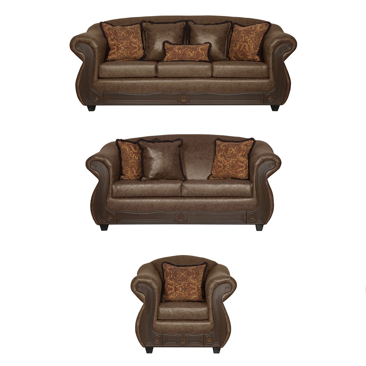 BLACK FACTORY - Juego de Living 3 2 1 Estambul Chocolate